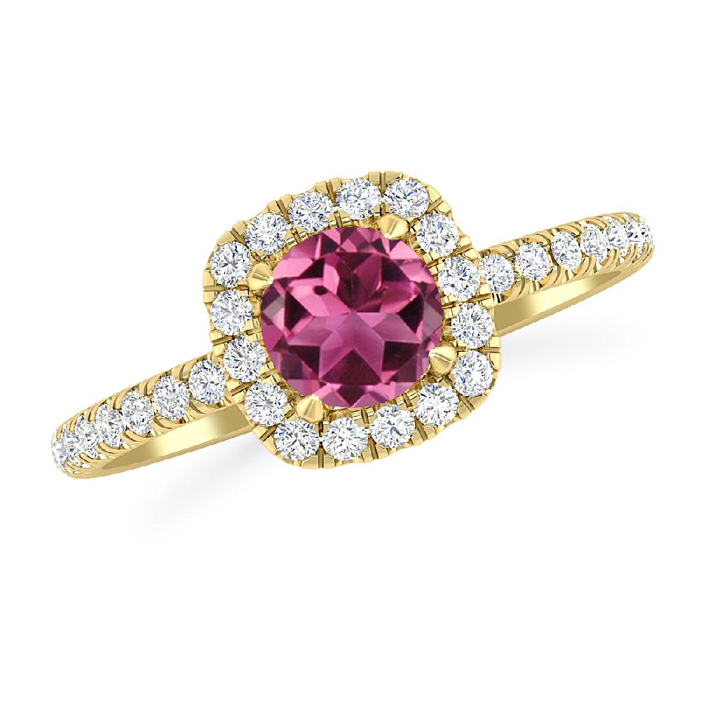 Yellow Gold - Pink Tourmaline