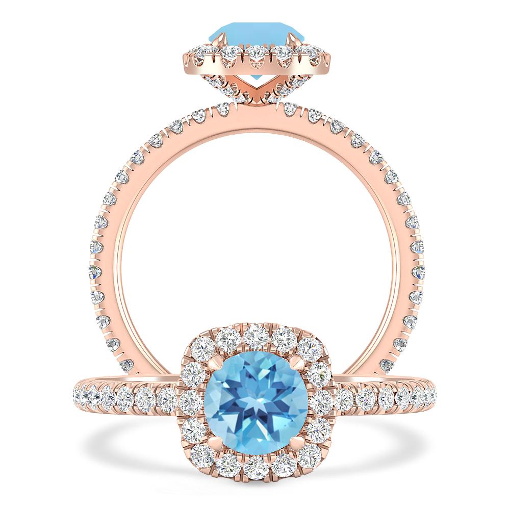 Rose Gold - Blue Topaz