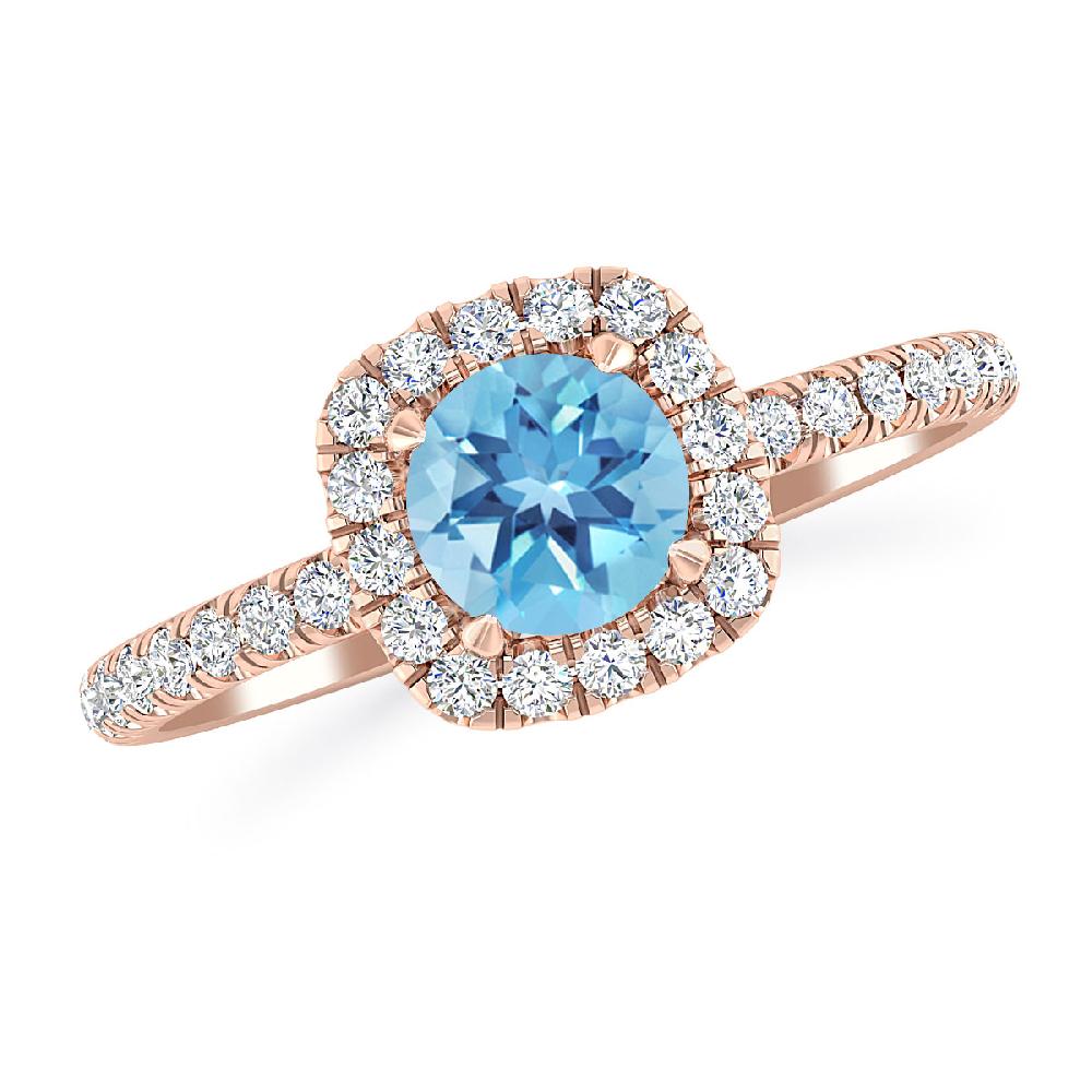 Rose Gold - Blue Topaz