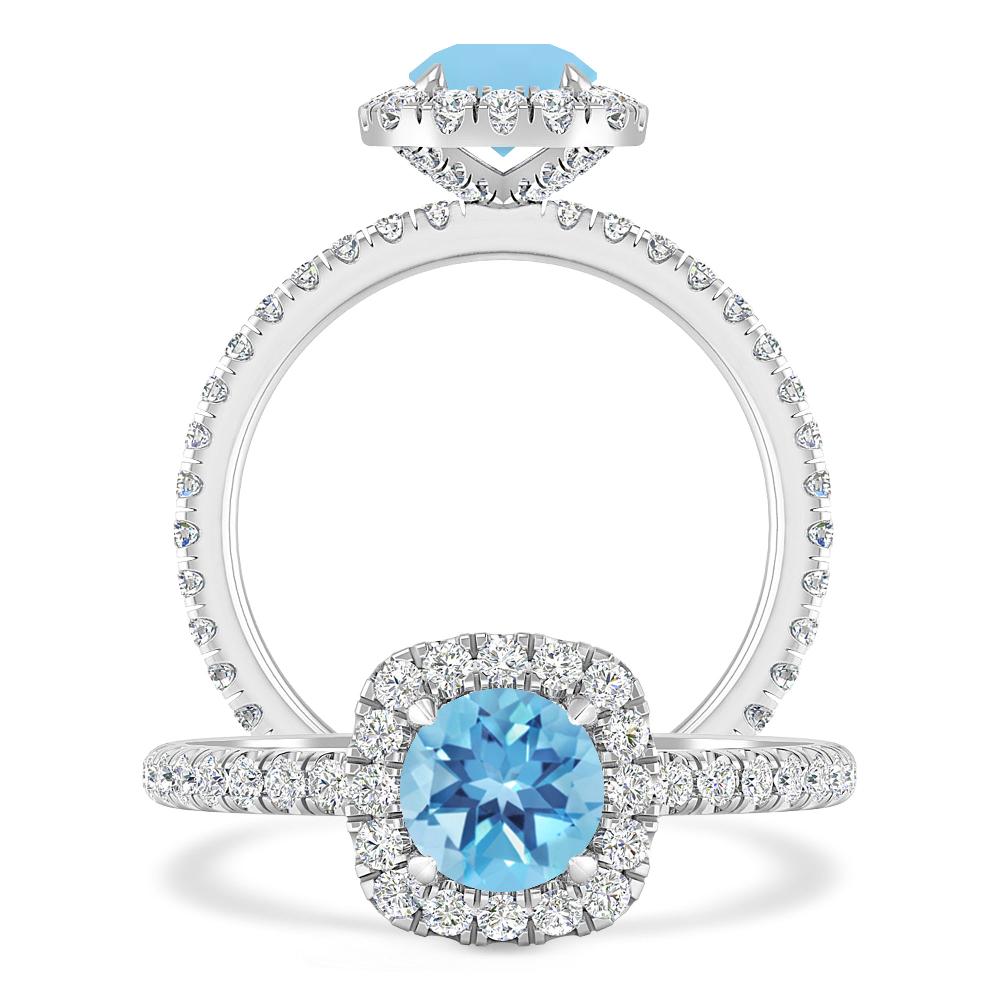 White Gold - Blue Topaz