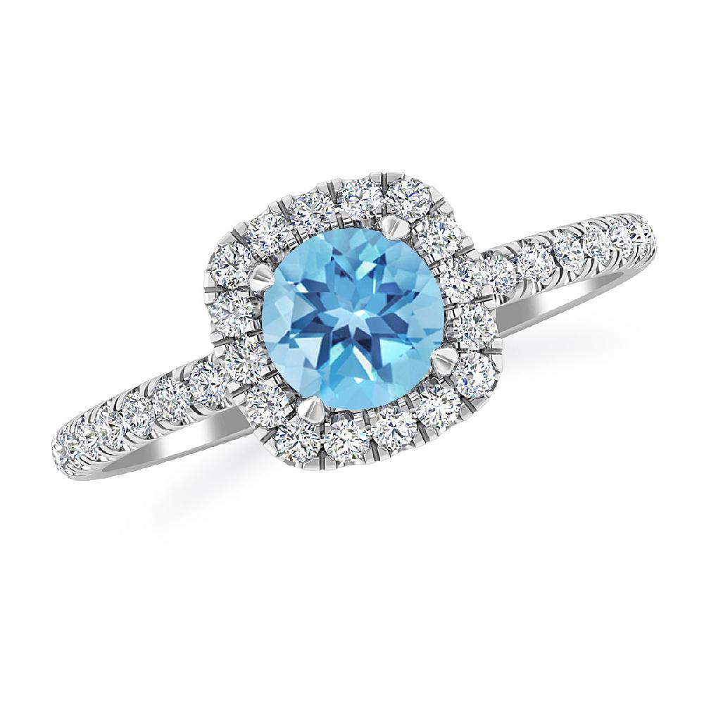 White Gold - Blue Topaz