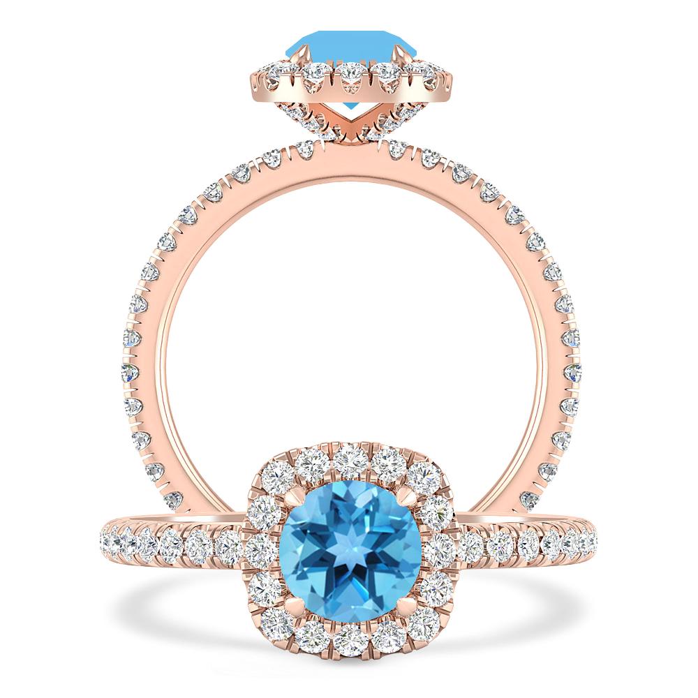 Rose Gold - Blue Topaz
