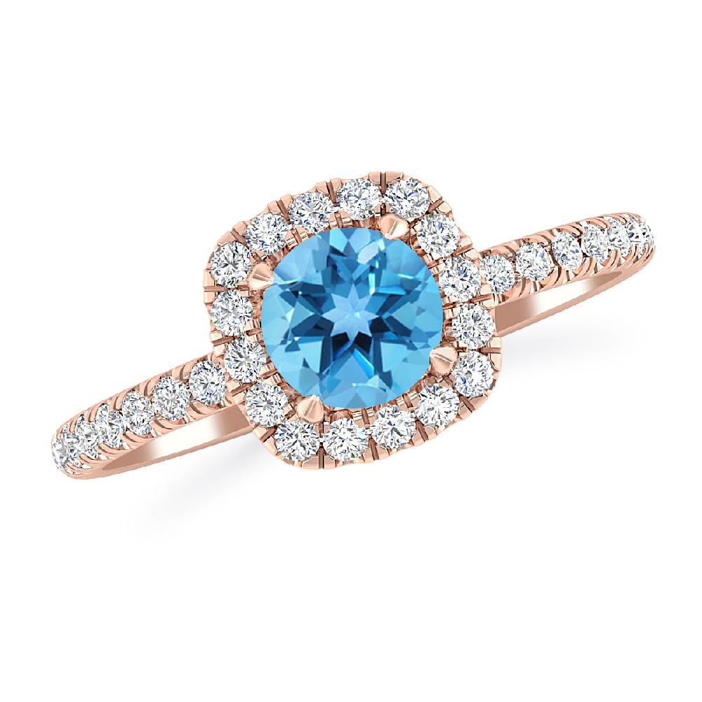 Rose Gold - Blue Topaz
