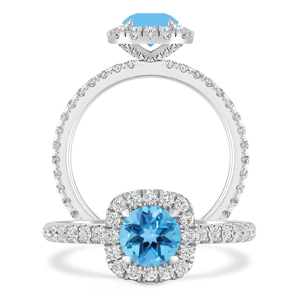 White Gold - Blue Topaz