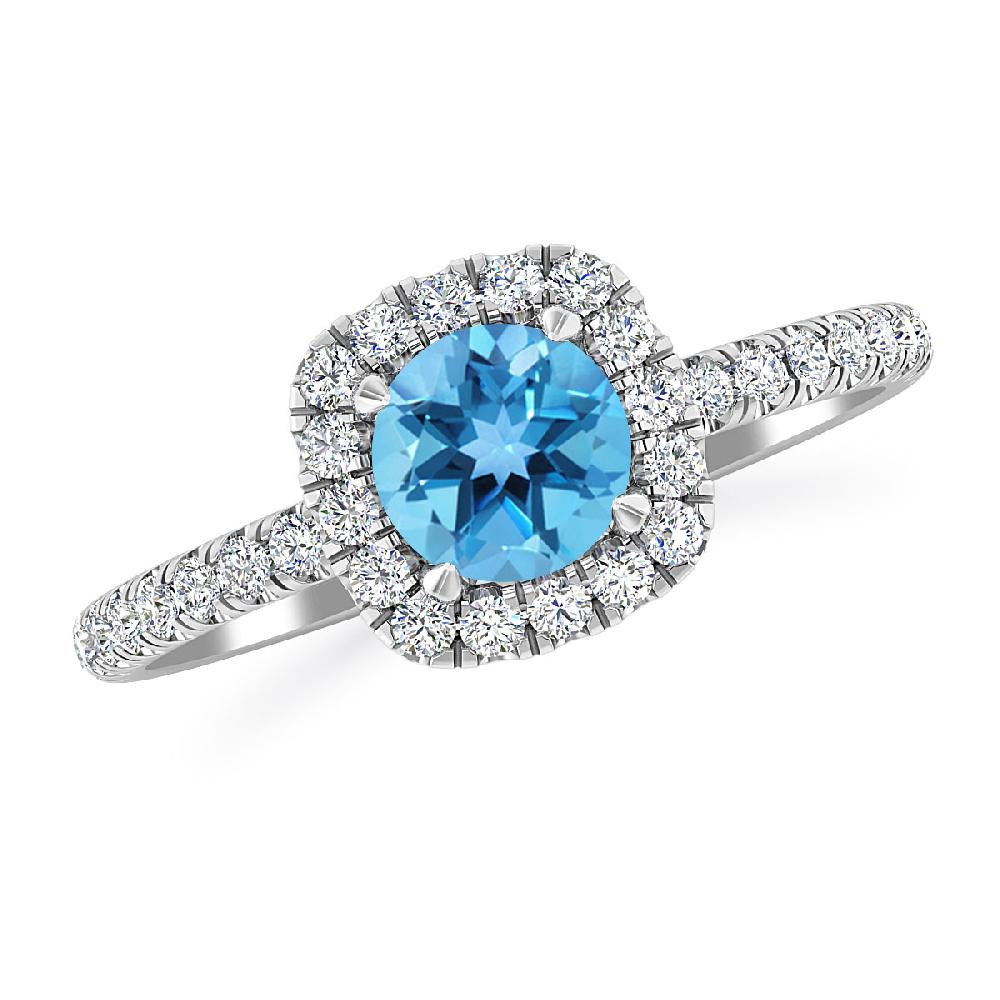White Gold - Blue Topaz