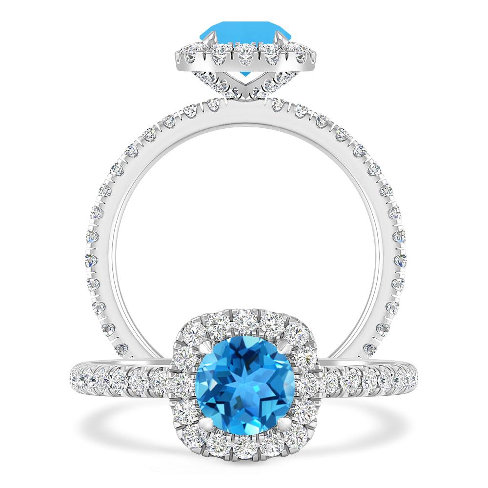 White Gold - Blue Topaz