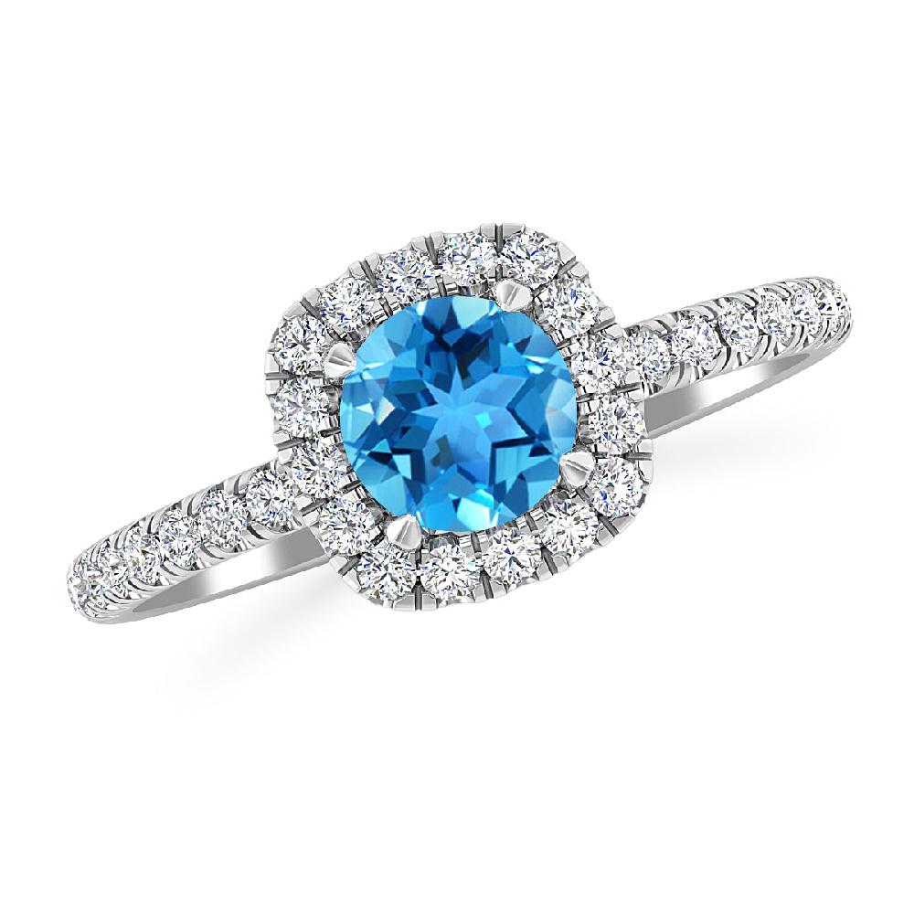 White Gold - Blue Topaz