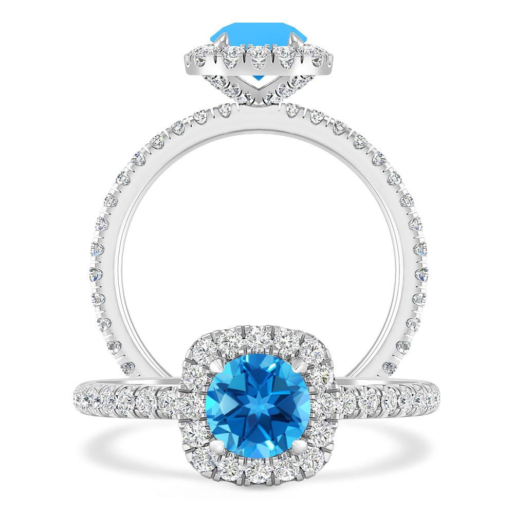 White Gold - Blue Topaz