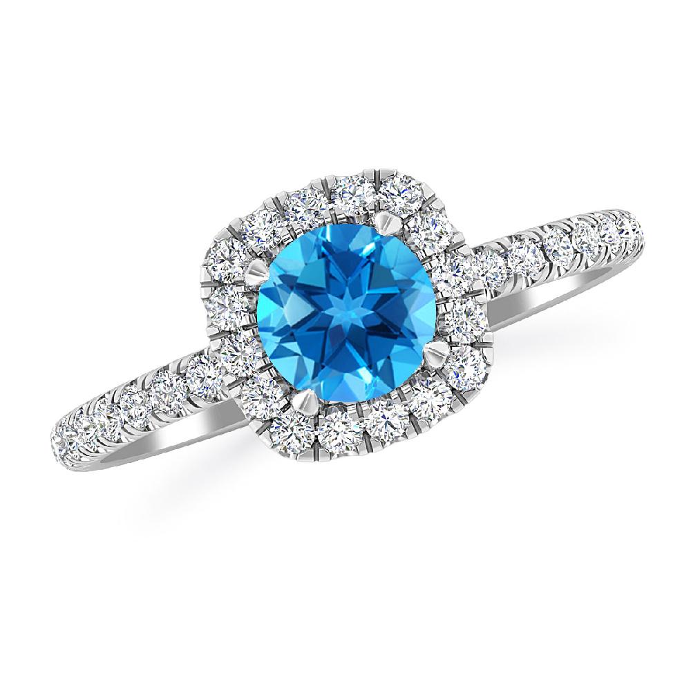 White Gold - Blue Topaz