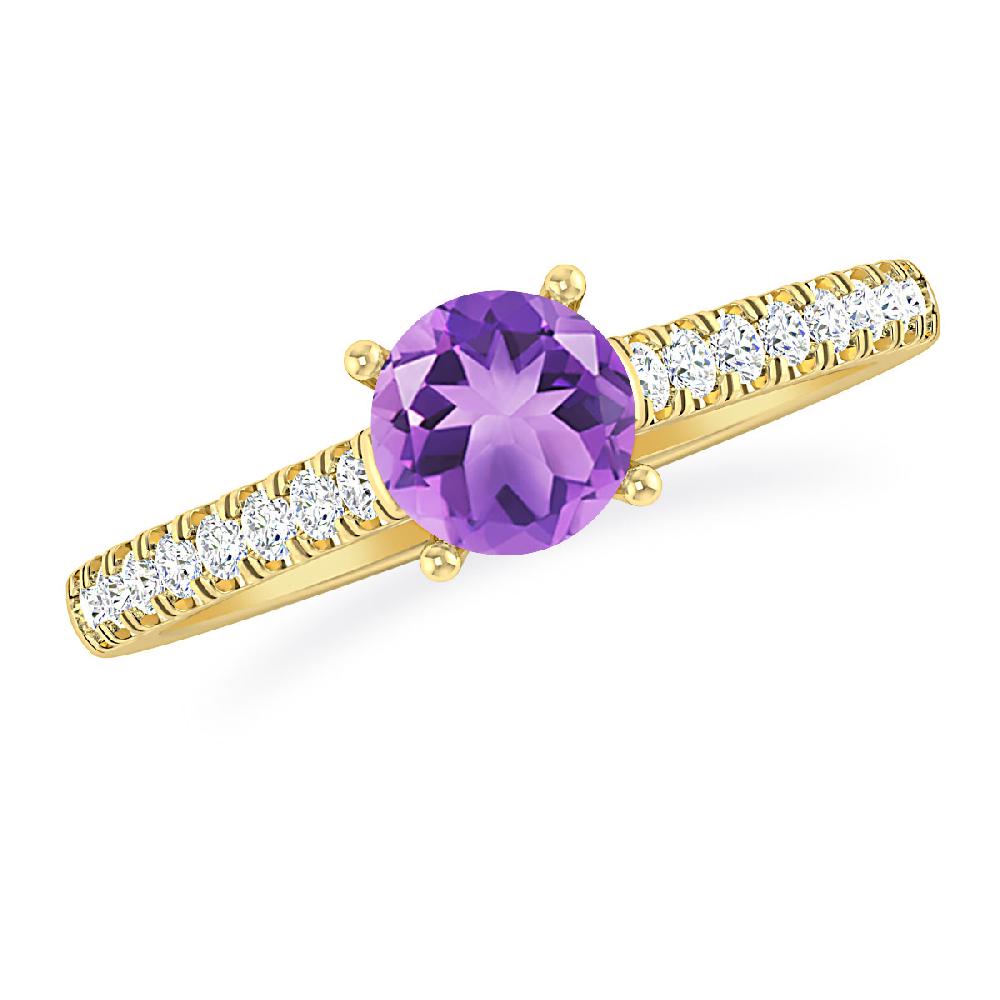 Yellow Gold - Amethyst
