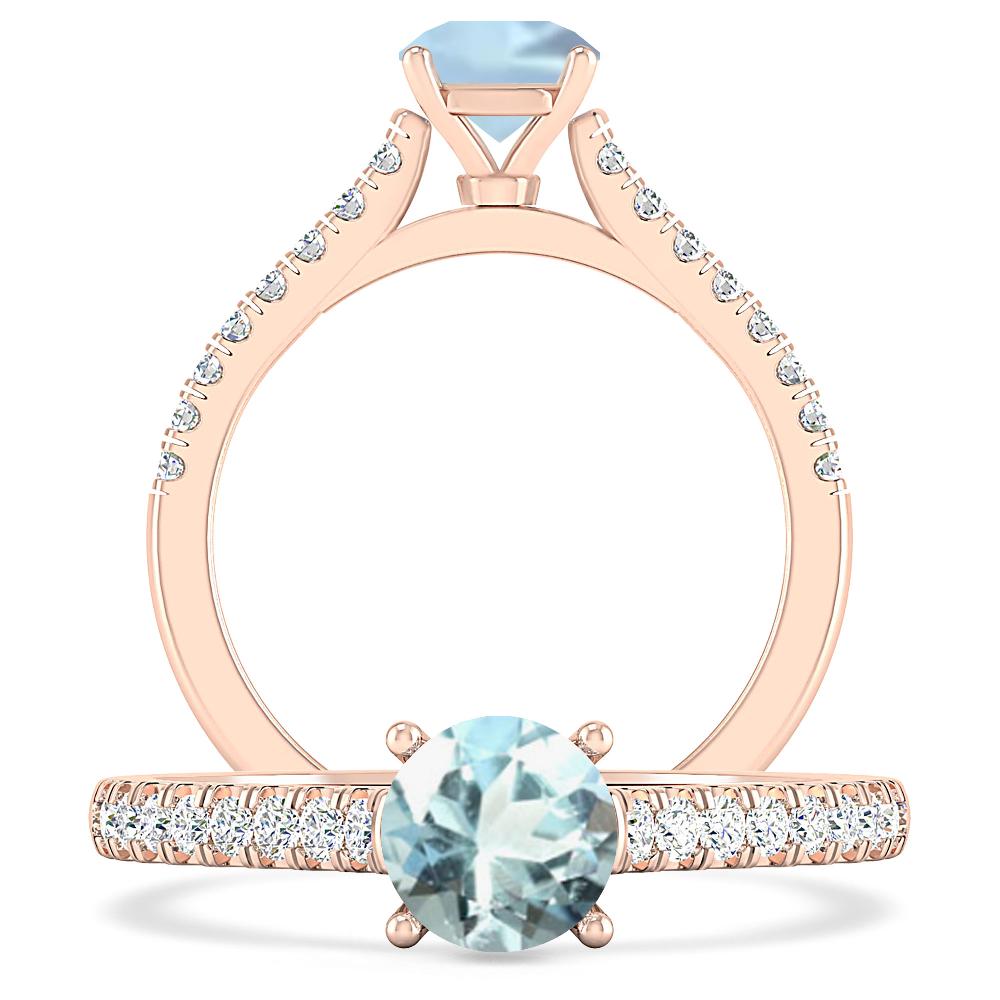 Rose Gold - Aquamarine