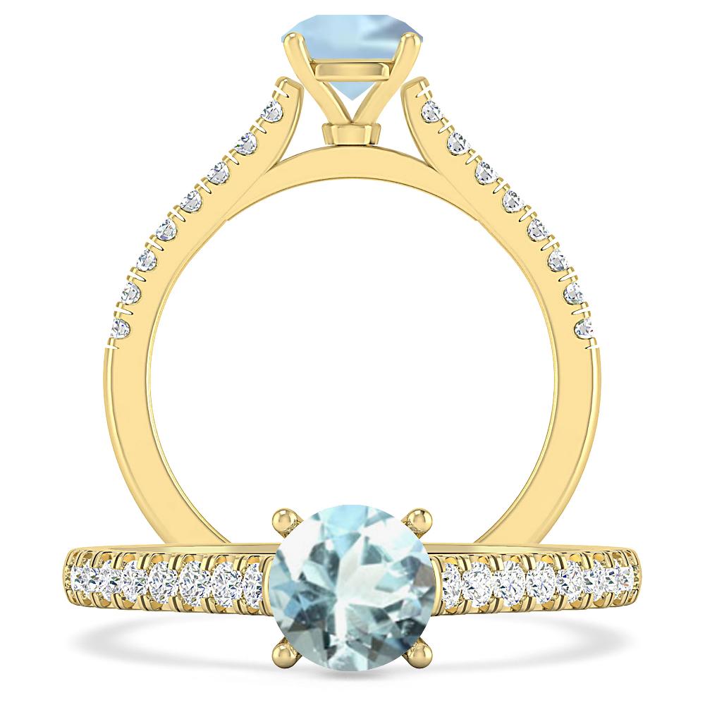 Yellow Gold - Aquamarine