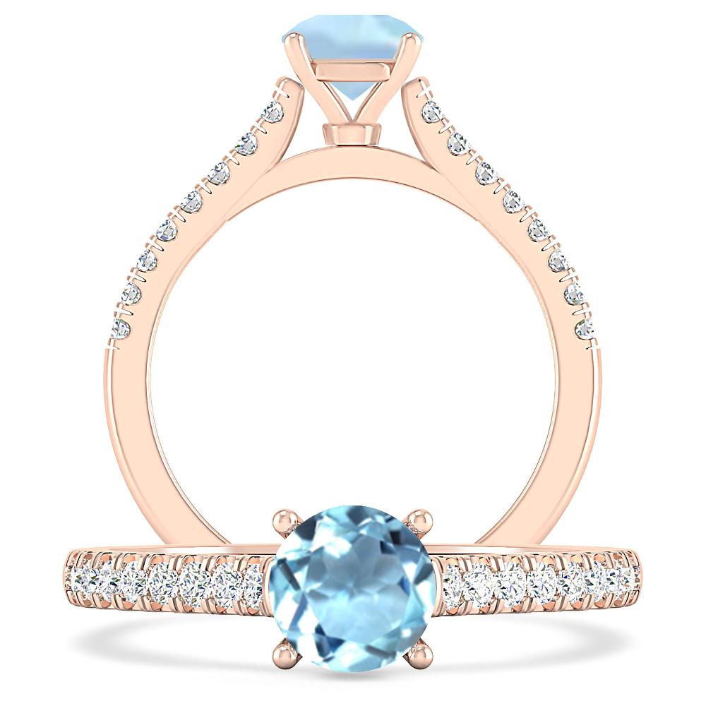 Rose Gold - Aquamarine