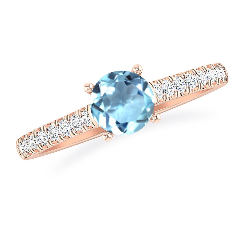 Rose Gold - Aquamarine
