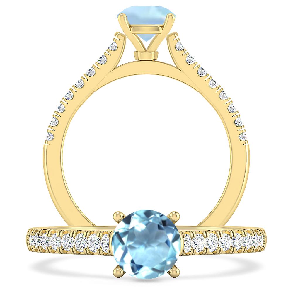 Yellow Gold - Aquamarine