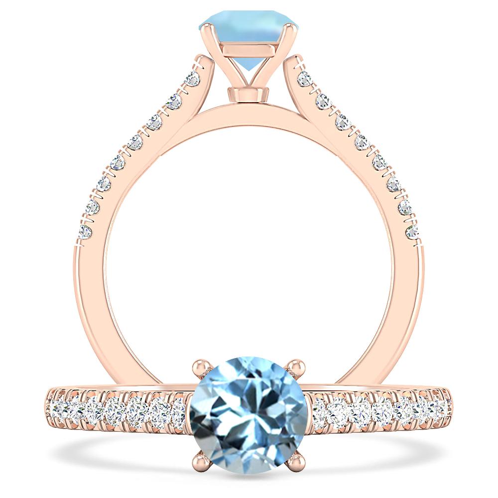 Rose Gold - Aquamarine