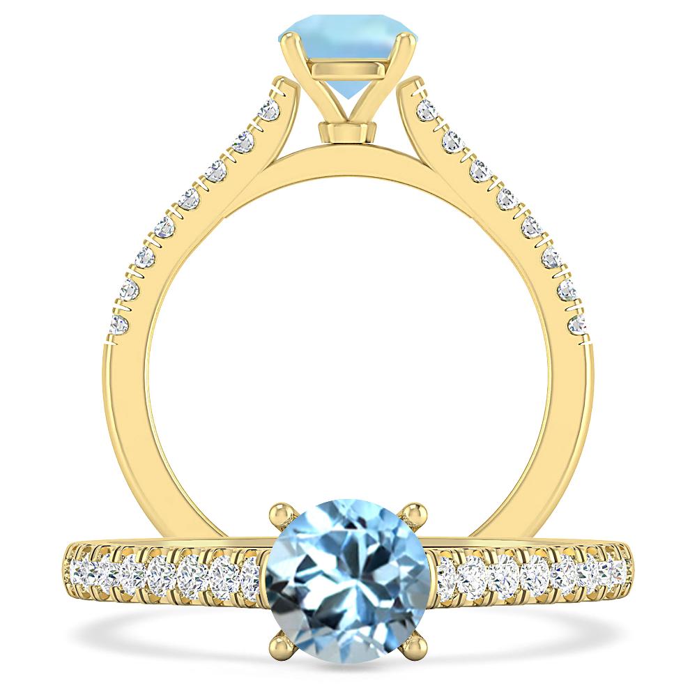 Yellow Gold - Aquamarine