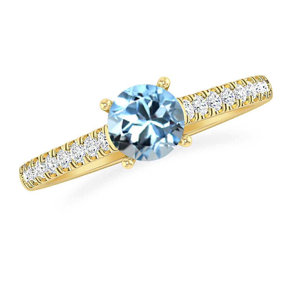 Yellow Gold - Aquamarine