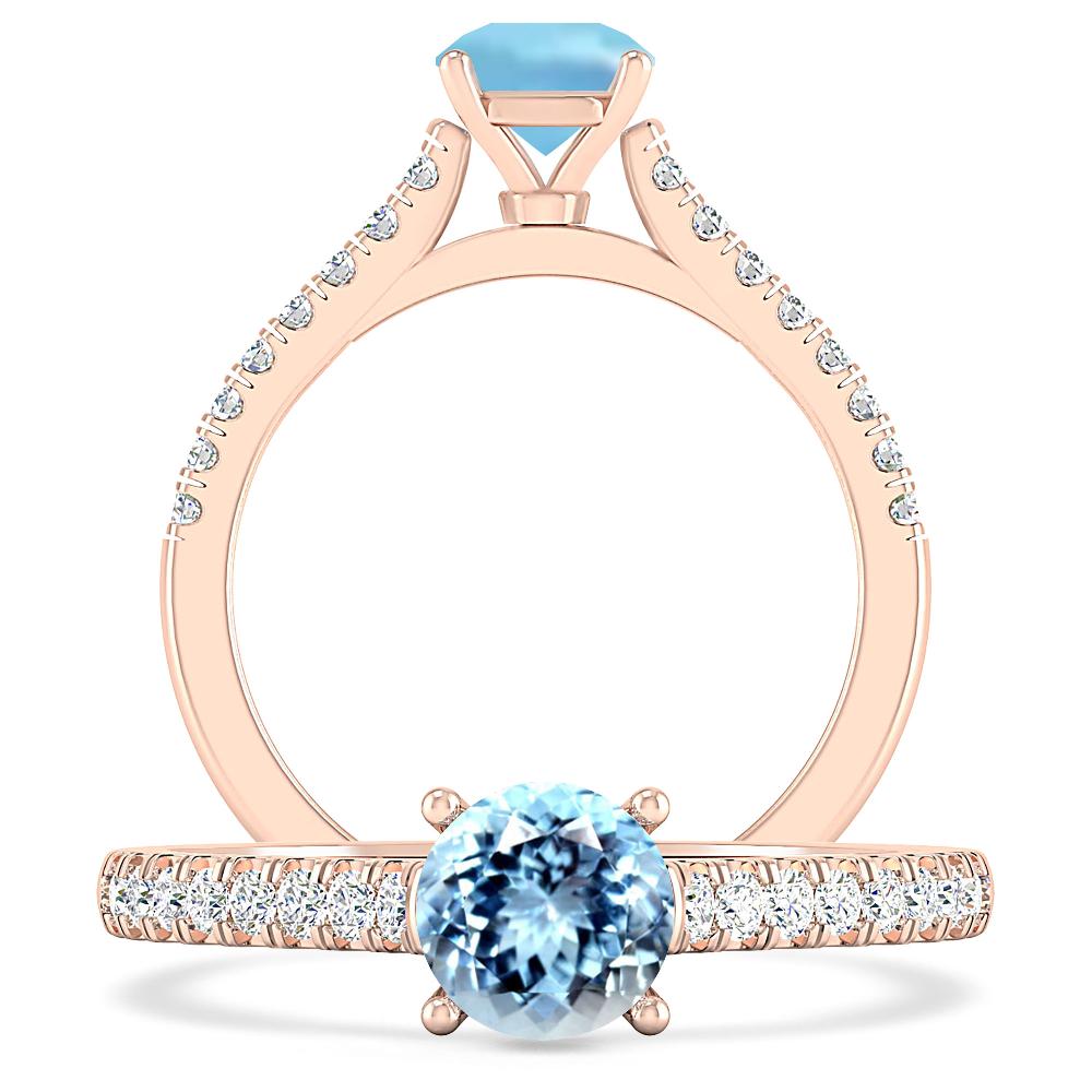 Rose Gold - Aquamarine