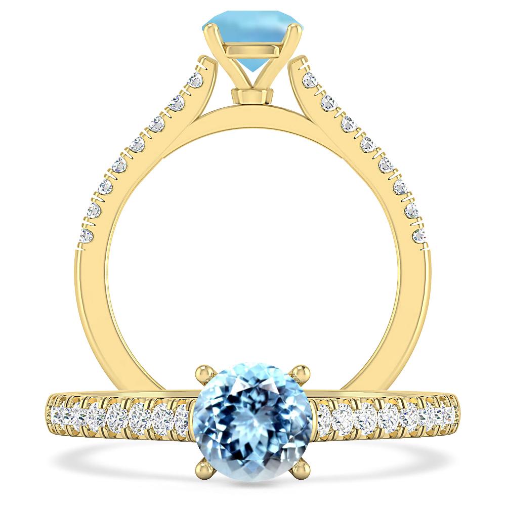 Yellow Gold - Aquamarine