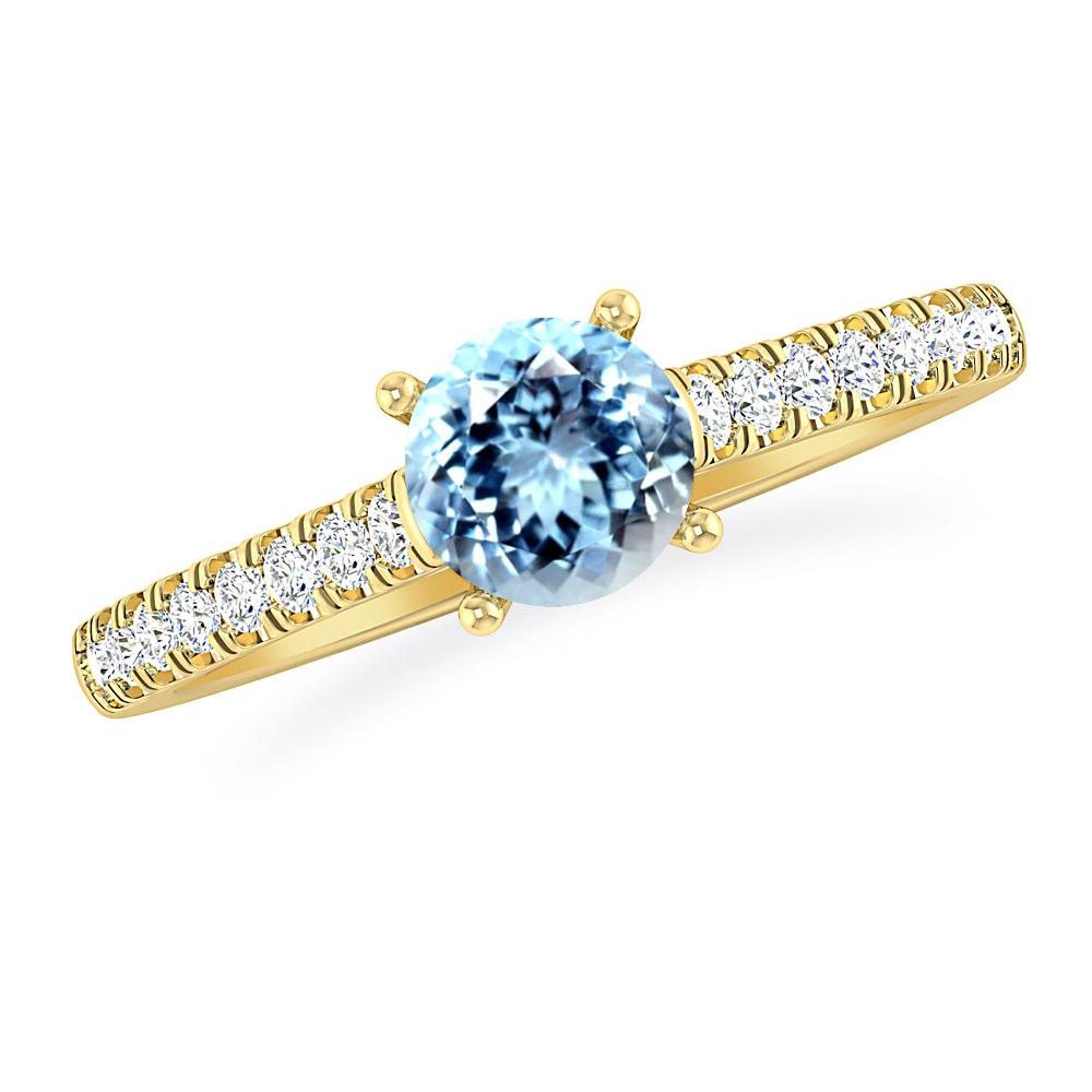 Yellow Gold - Aquamarine