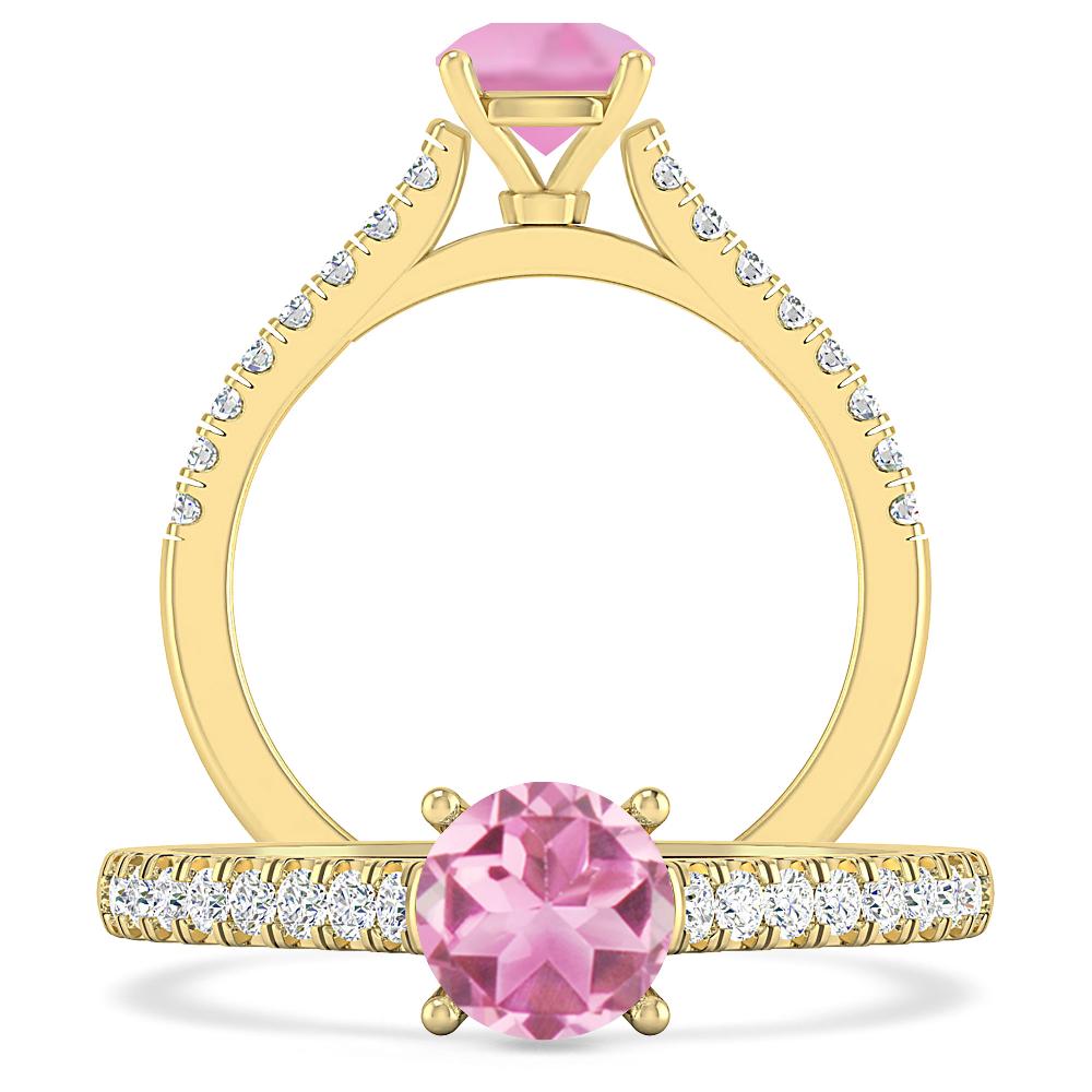 Yellow Gold - Pink Tourmaline