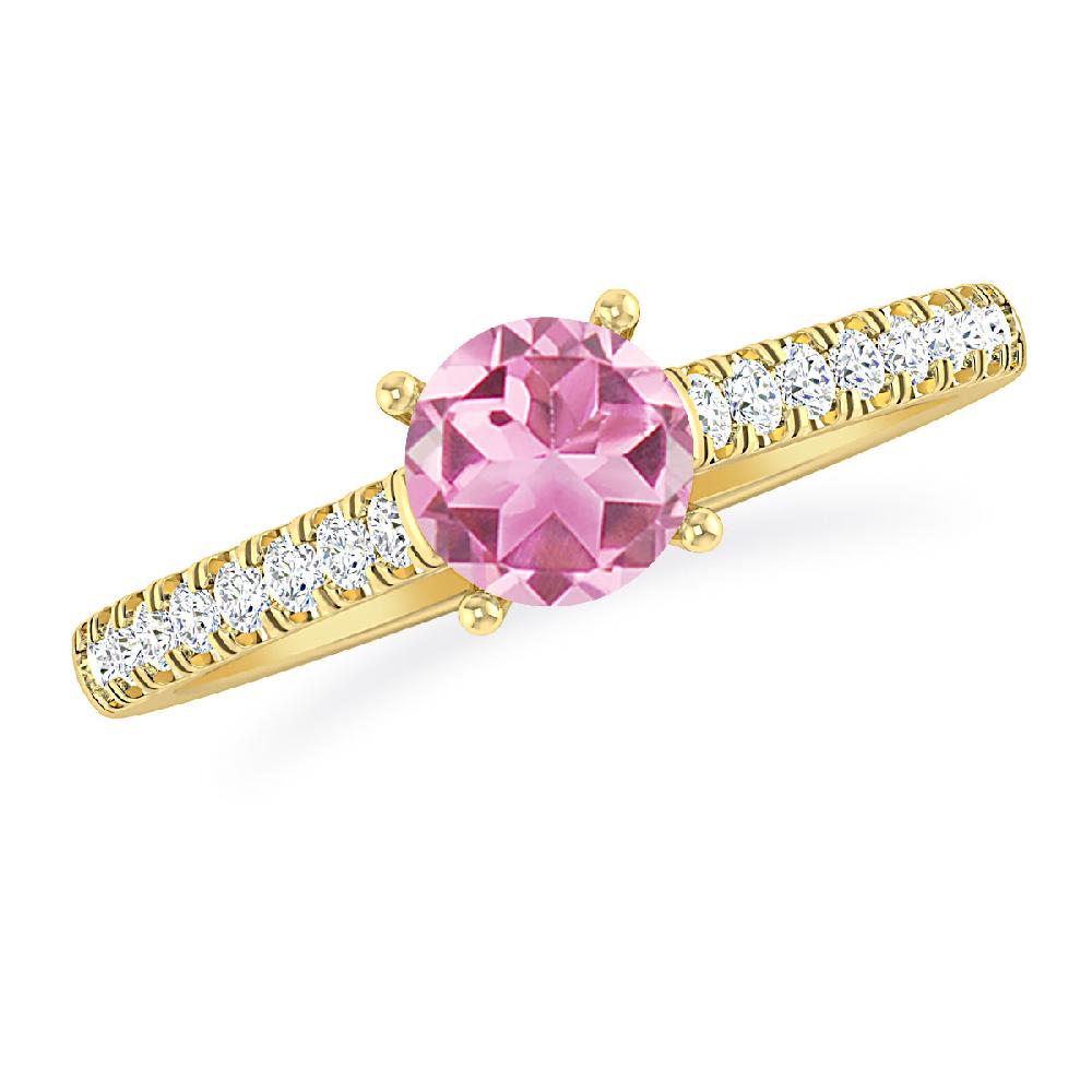 Yellow Gold - Pink Tourmaline