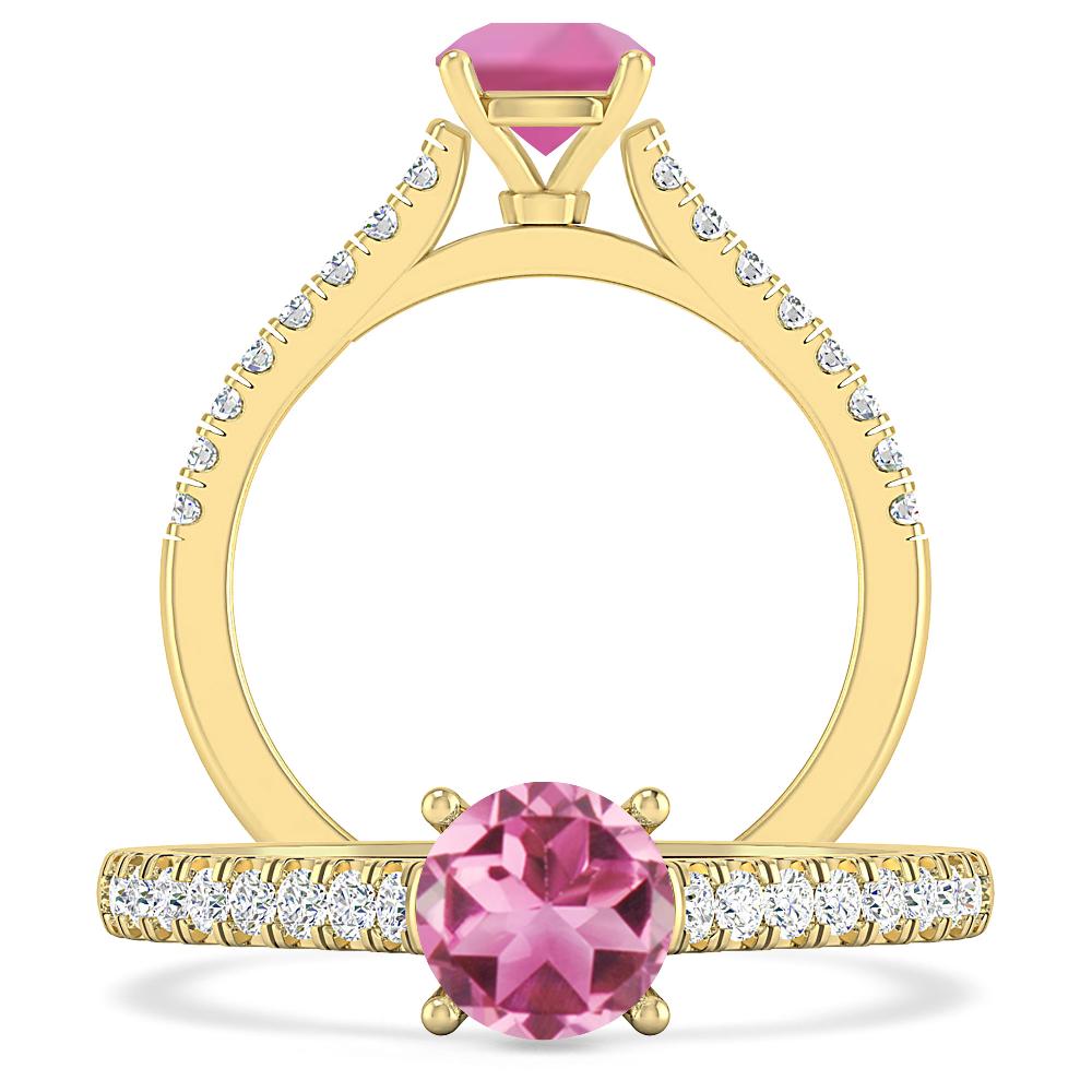 Yellow Gold - Pink Tourmaline