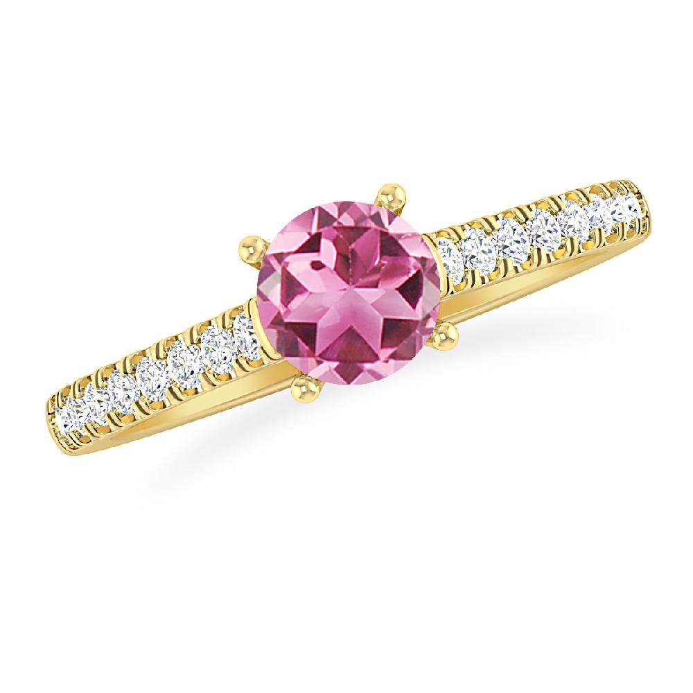Yellow Gold - Pink Tourmaline