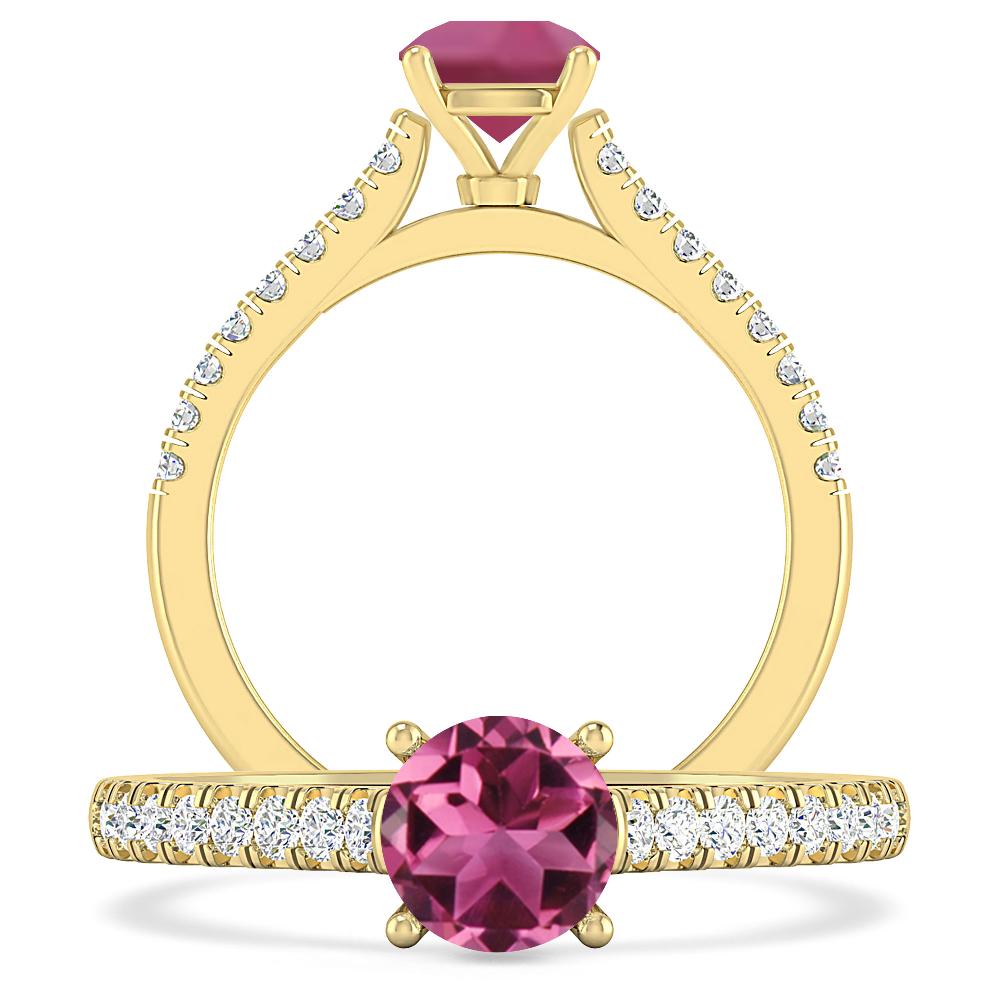Yellow Gold - Pink Tourmaline