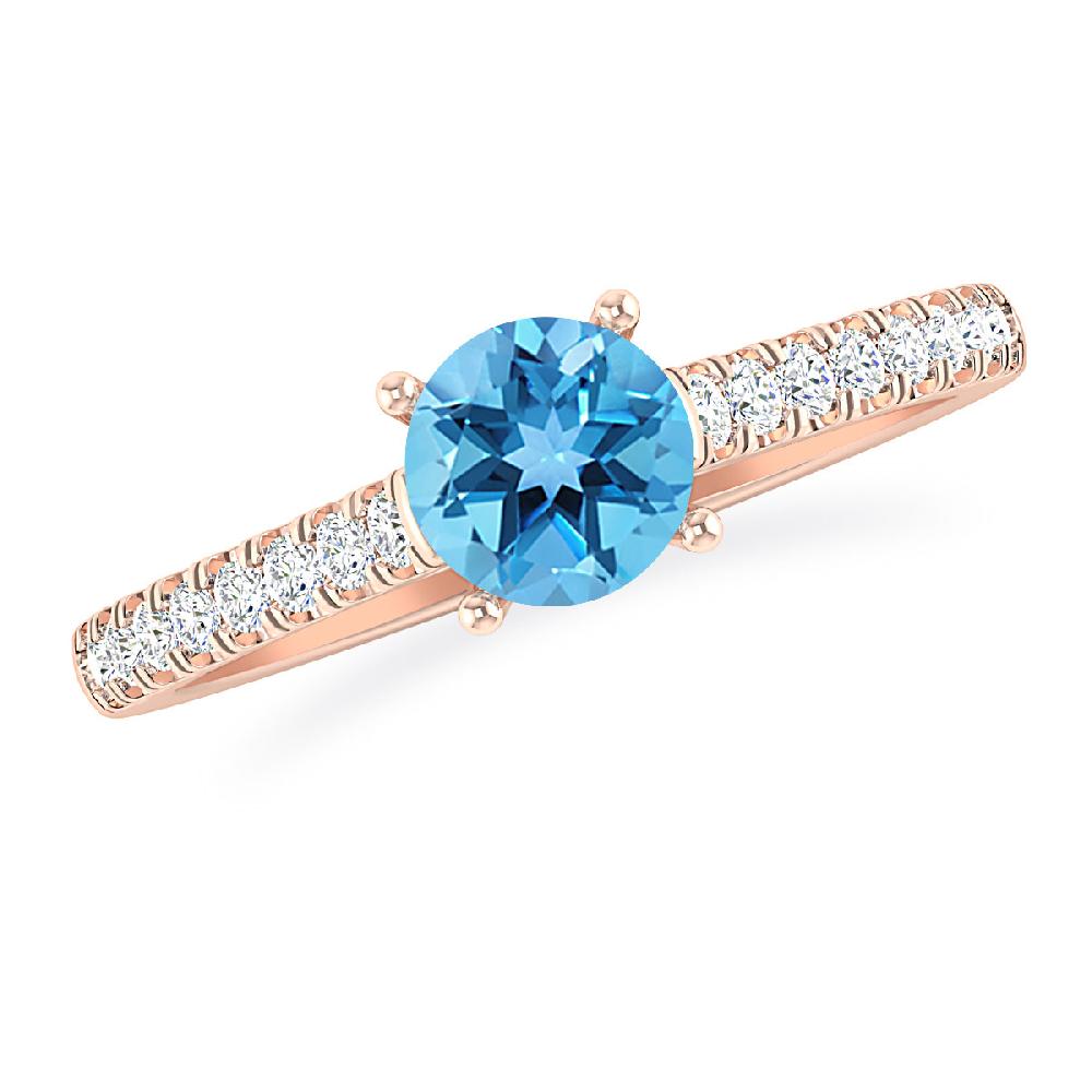 Rose Gold - Blue Topaz