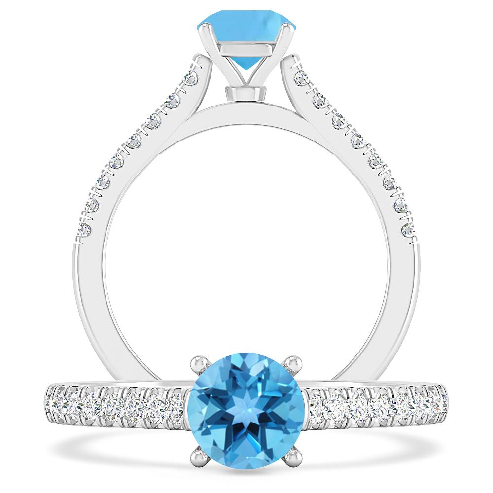 White Gold - Blue Topaz