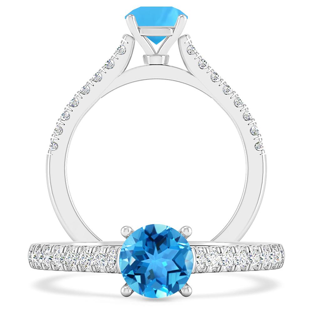 White Gold - Blue Topaz