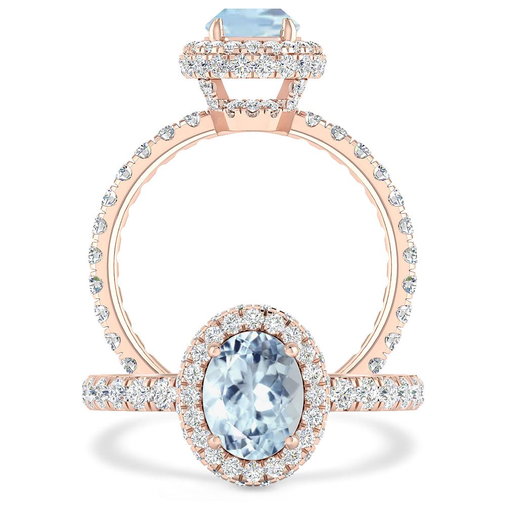 Rose Gold - Aquamarine