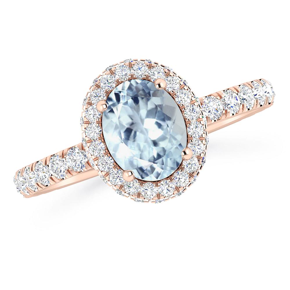 Rose Gold - Aquamarine
