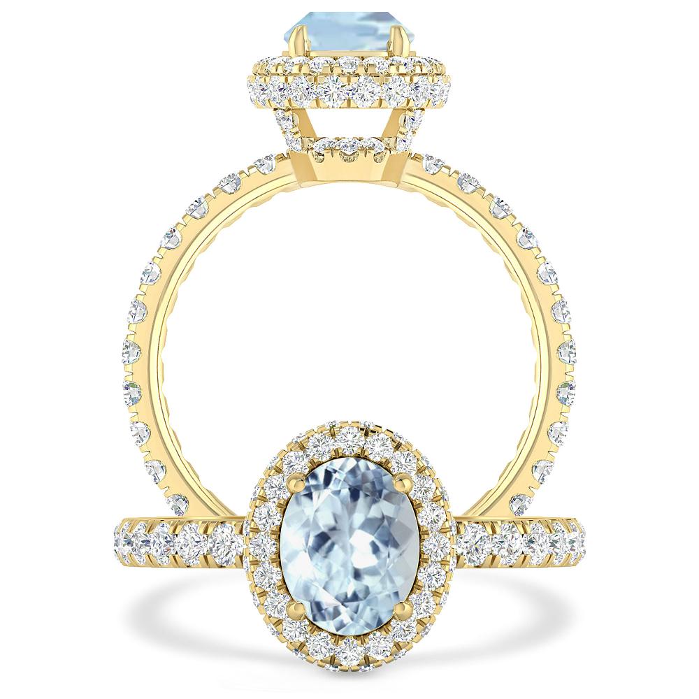 Yellow Gold - Aquamarine
