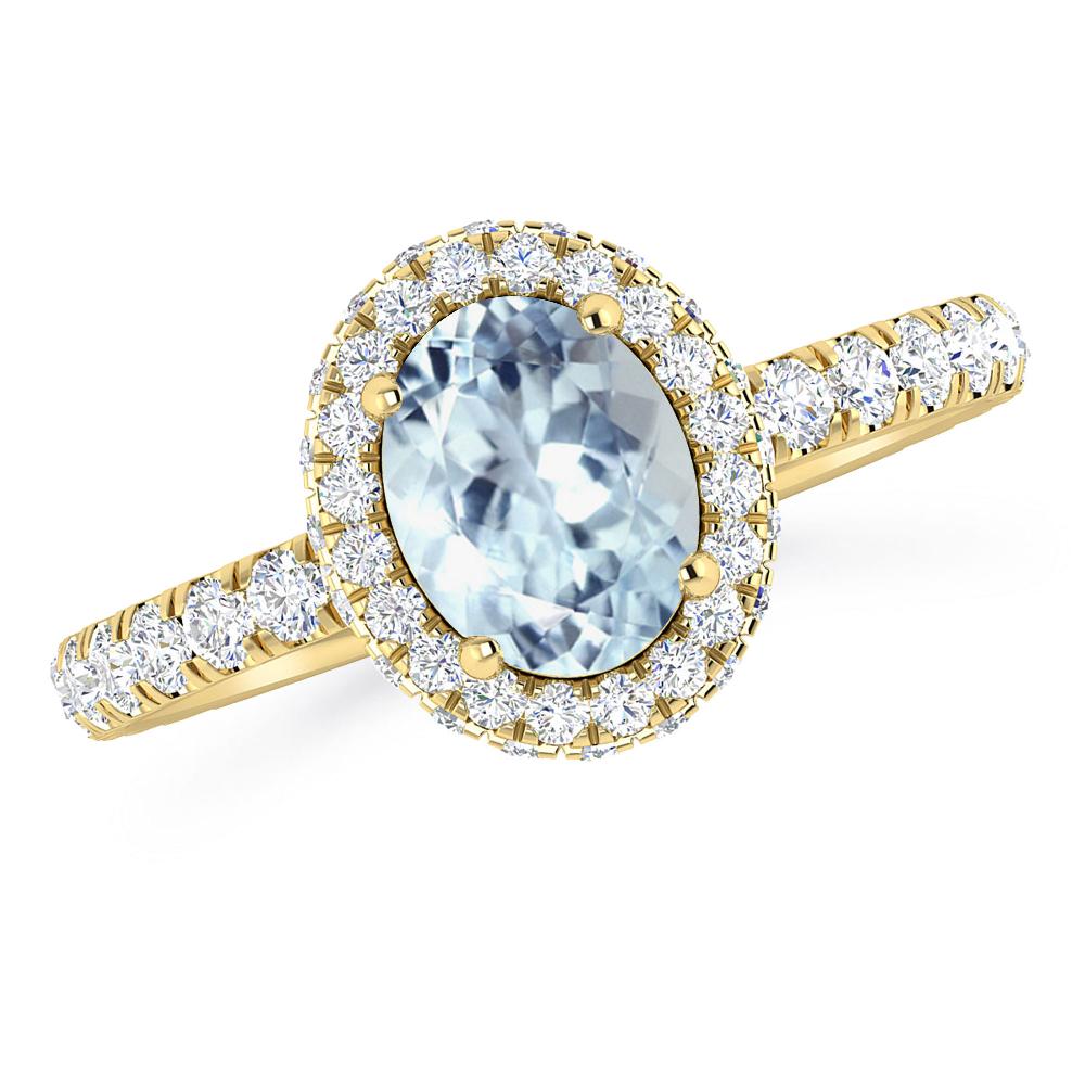 Yellow Gold - Aquamarine