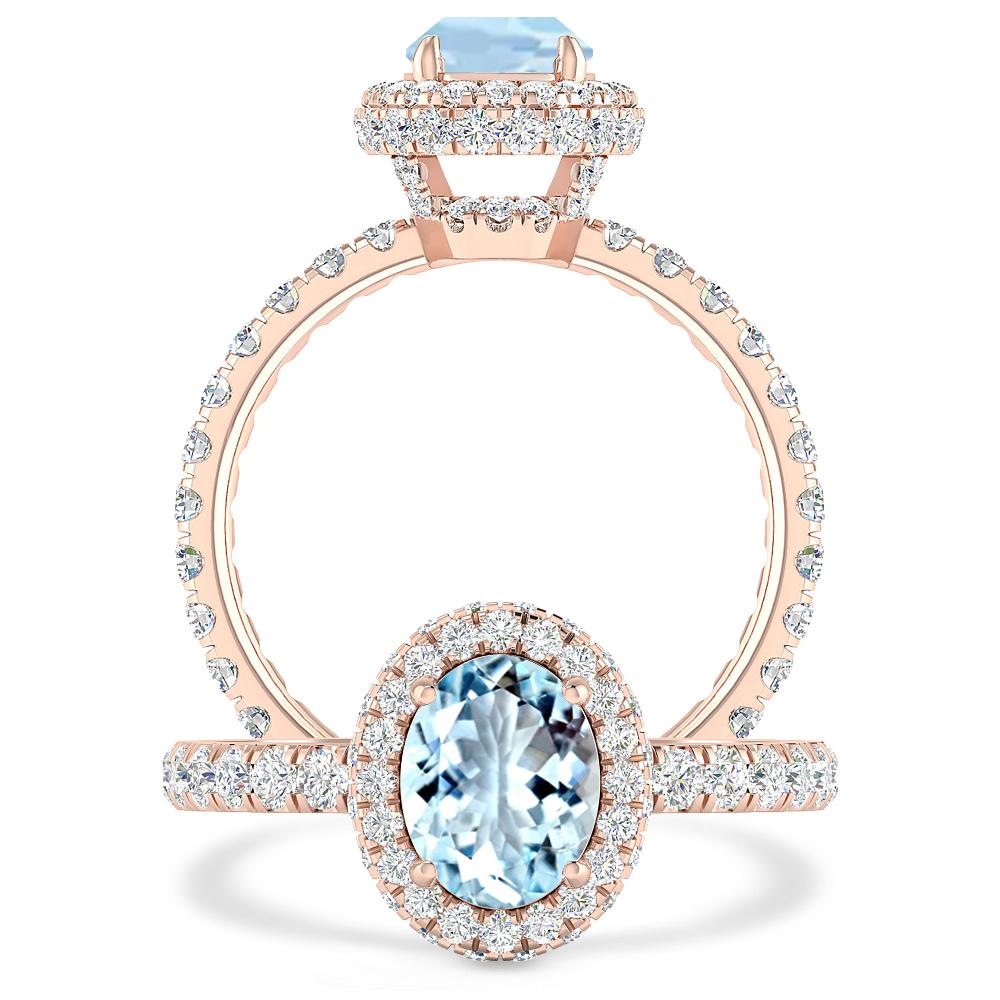 Rose Gold - Aquamarine