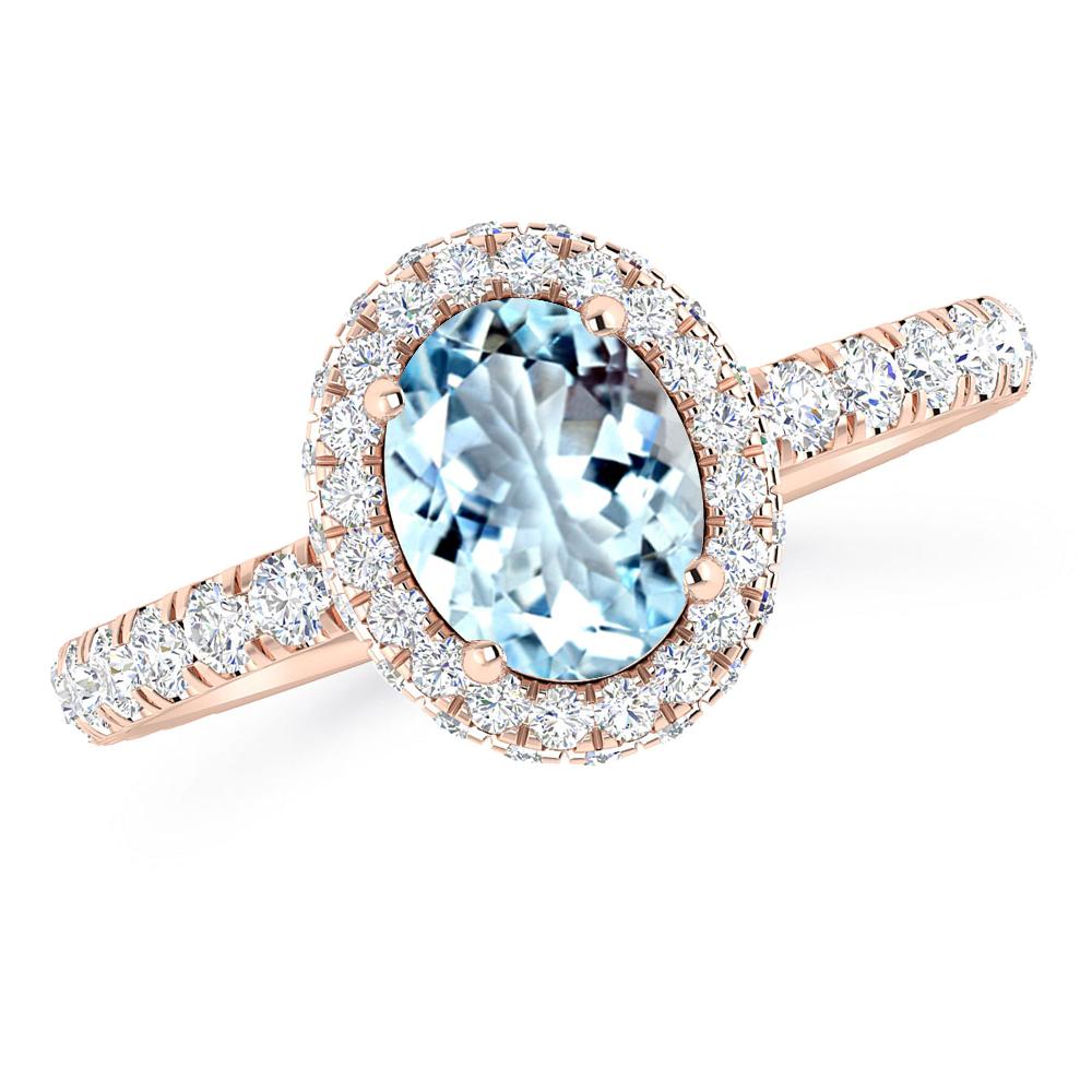 Rose Gold - Aquamarine