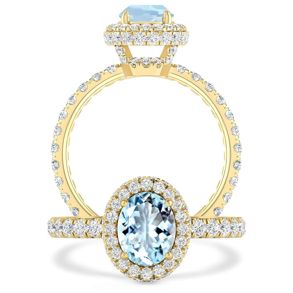 Yellow Gold - Aquamarine