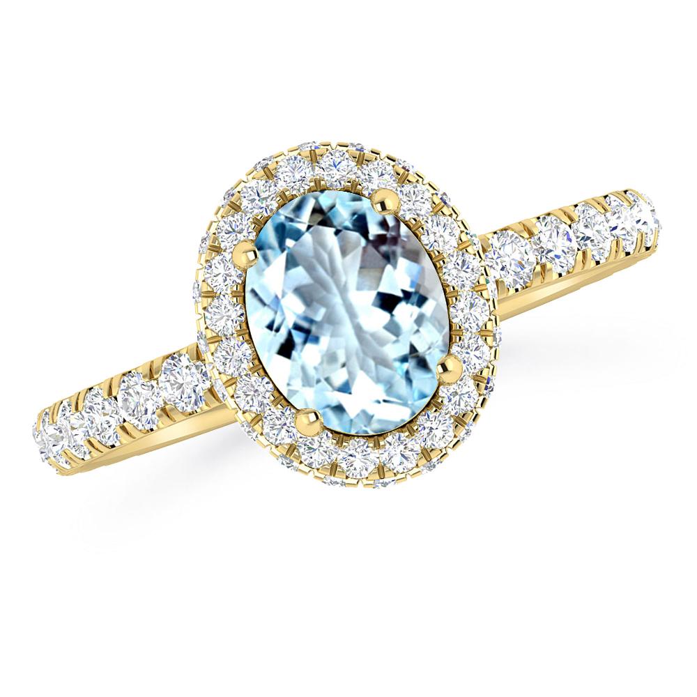 Yellow Gold - Aquamarine