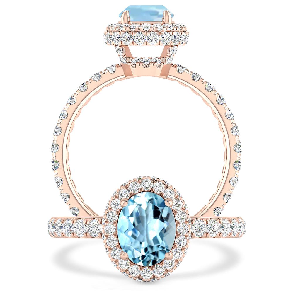 Rose Gold - Aquamarine