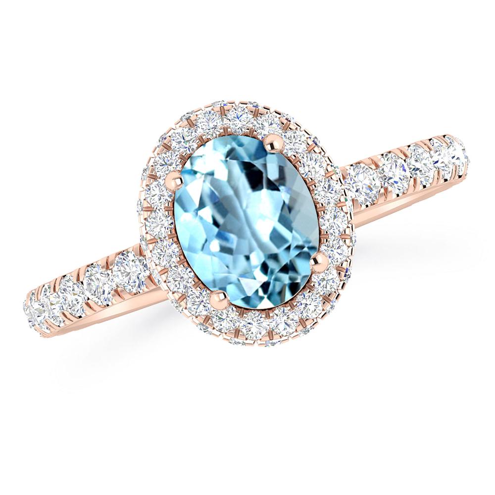 Rose Gold - Aquamarine