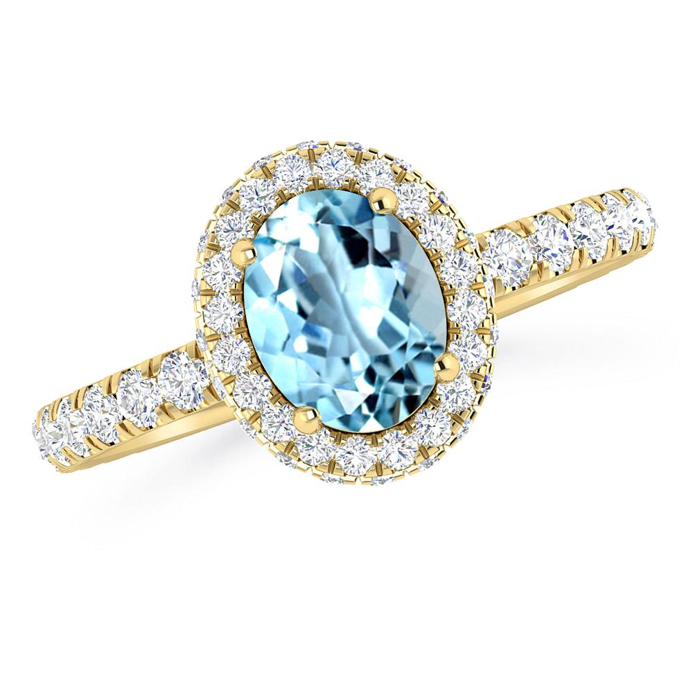 Yellow Gold - Aquamarine