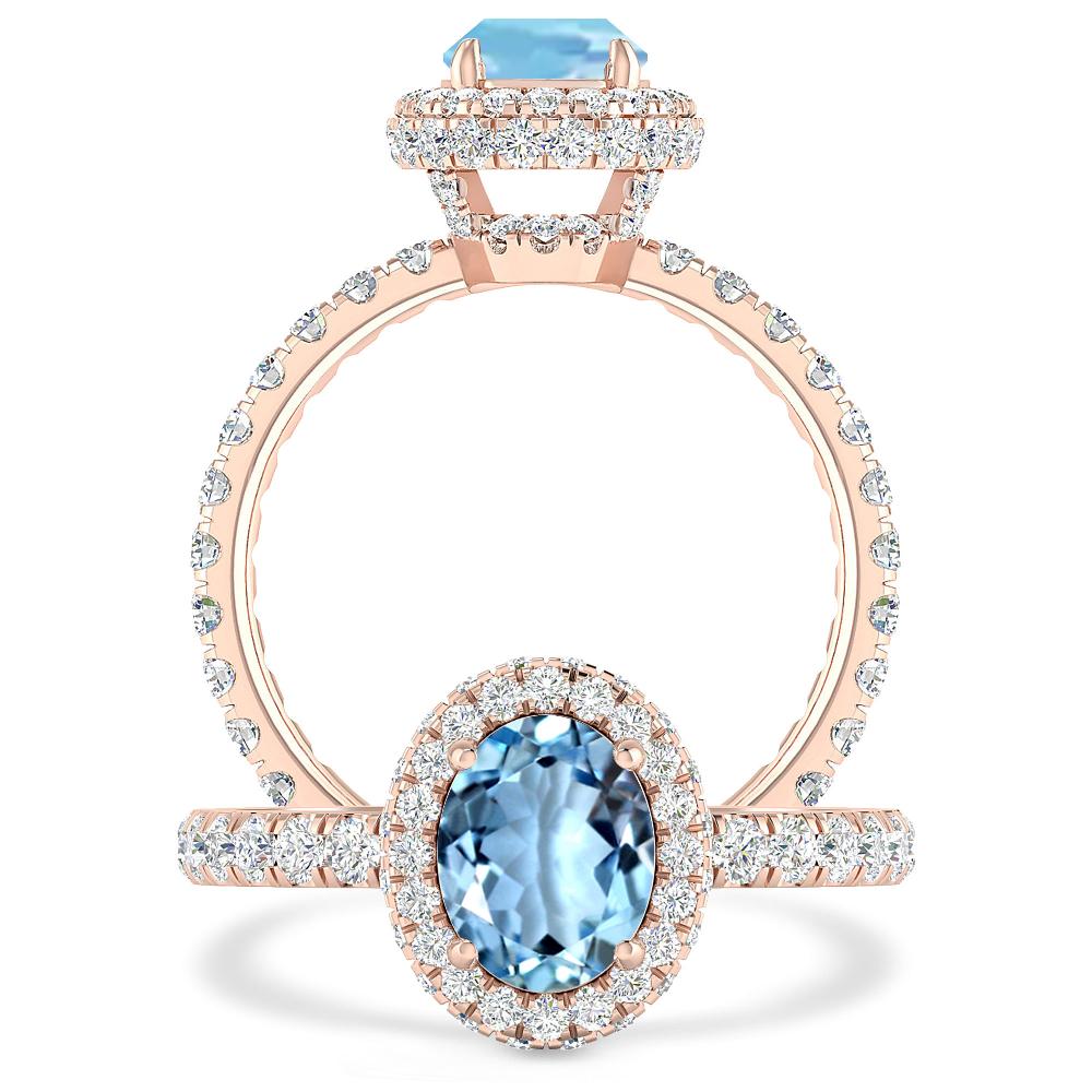 Rose Gold - Aquamarine