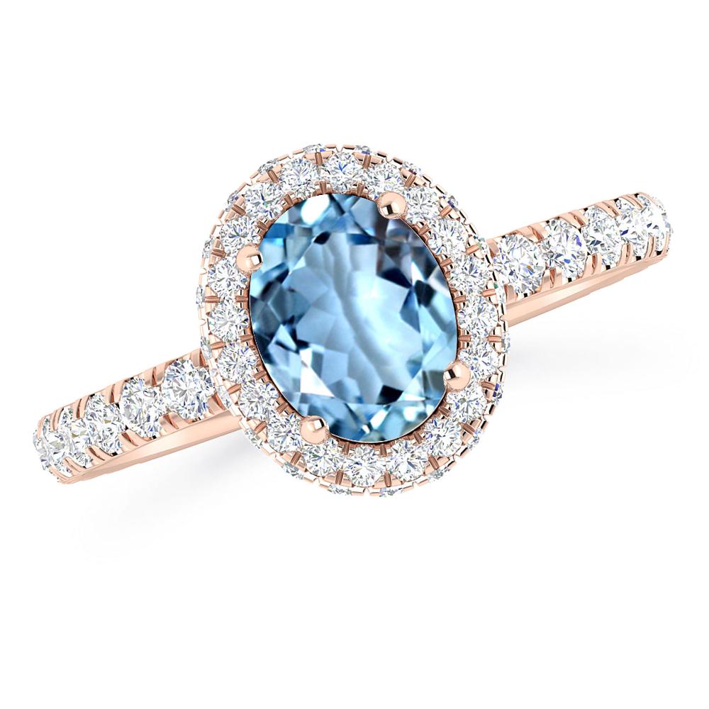 Rose Gold - Aquamarine