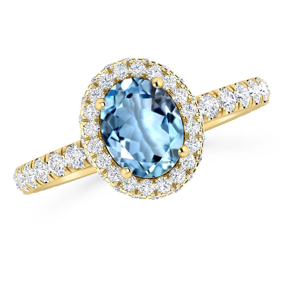 Yellow Gold - Aquamarine