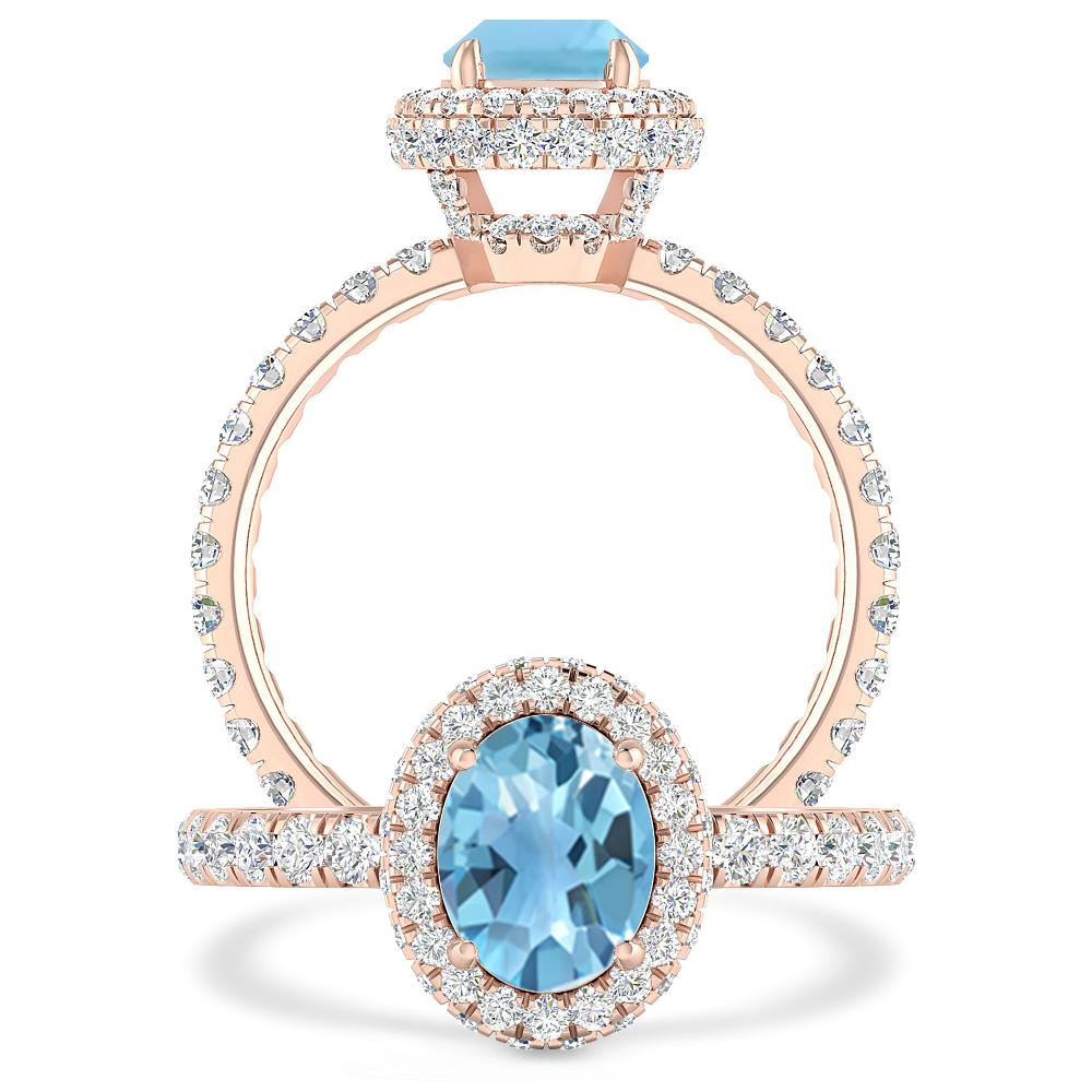 Rose Gold - Blue Topaz