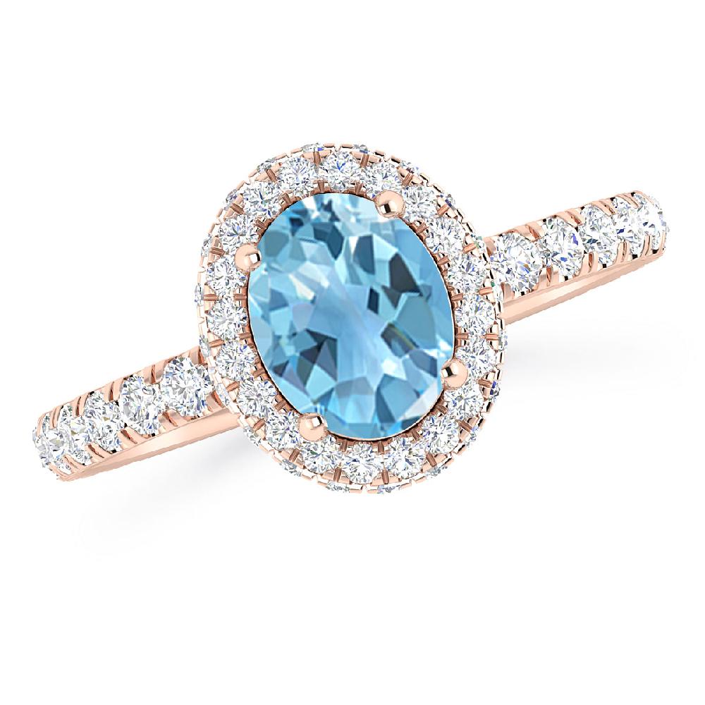 Rose Gold - Blue Topaz