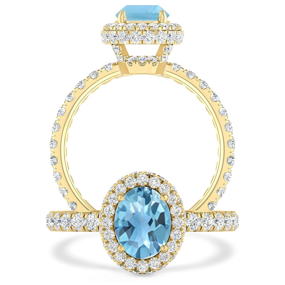 Yellow Gold - Blue Topaz